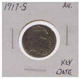 1917-S Buffalo nickel AU