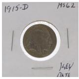 1915-D Buffalo nickel MS62