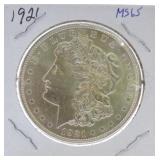 1921 Morgan dollar MS65