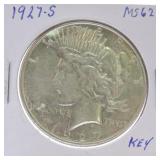 1927-S Peace dollar MS62