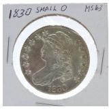 1830 Bust half MS63 small 0
