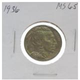 1936 Buffalo nickel MS65