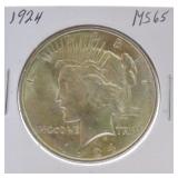 1924 Peace dollar MS65