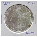 1879 Morgan dollar MS63, toning