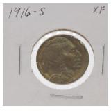 1916-S Buffalo nickel XF