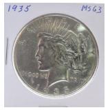 1935 Peace dollar MS63