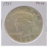 1935 Peace dollar MS64