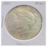 1927 Peace dollar MS63
