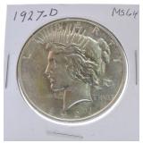 1927-D Peace dollar MS64