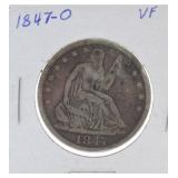 1847-O Seated Liberty half VF