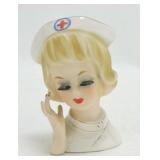 Alison Design Nurse lady head vase 3 1/2"