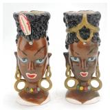 Sonsco pair lady head vases 7"