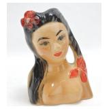 Polynesian Village lady head vase 6"