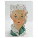 Japan lady head vase 6"
