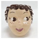 Cleminsons California lady head vase 3 1/2"