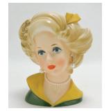 United lady head vase 7"