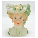 Inarco lady head vase E5106, 7"