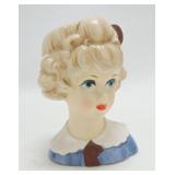 Lady head vase 7", hairline to back