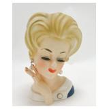 Japan lady head vase 7"