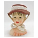 Relpo lady head vase 7", K1783