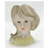 Inarco lady head vase E6211, 5"
