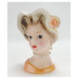 Lefton lady head vase, 6525, 5 1/2"