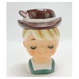 Inarco lady head vase, E3135, 5 1/2"