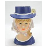 Lady head vase 7", 7333