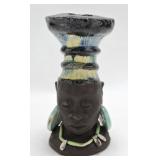 Head vase 9", signed