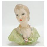 Rymes Ceramics lady head vase 6 1/2"