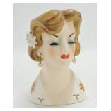 Japan lady head vase 6"