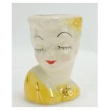 Lady wall pocket/head vase 4 1/4"