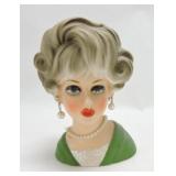 Caffco lady head vase E3284, 7"