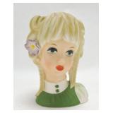 Rubens lady head vase 7", 4137