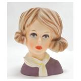 Japan lady head vase 7"