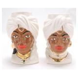 Pair of head vases 7"