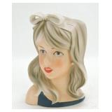 Relpo lady head vase K1838, 5 1/2"