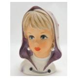 Rubens lady head vase 7", 4137