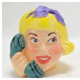 Leadworks lady head vase 5"