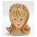 Inarco lady head vase E2967, 5 1/2"