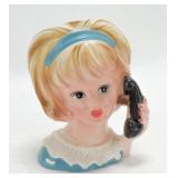 Inarco lady head vase E3548, 5 1/2", minor