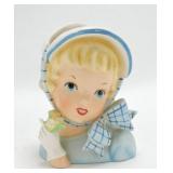Relpo lady head vase, K1097, 5 1/2"