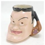 Bob Hope head vase with gold club handle 4 1/4"