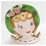 Lady head vase/wall pocket 5 3/4"