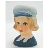 Japan lady head vase 5 1/2"