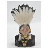 Indian chief head vase 6 1/2"