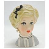Relpo lady head vase 2046, 7"