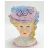 Inarco lady head vase E4814, 7", minor rim nick