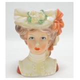 Inarco lady head vase E5106, 7"