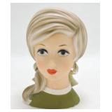 Japan lady head vase 7"